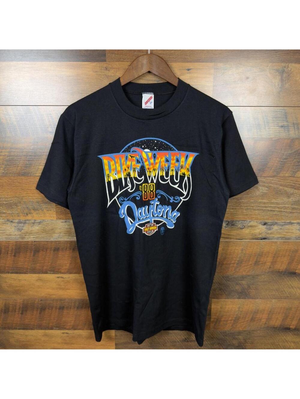 Vintage 1988 Harley Davidson Daytona Beach Robison T-Shirt Large Jerzees 80s